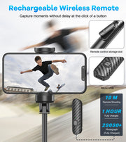 60in selfie stick tripod with remote