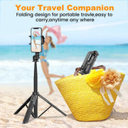 Portable mobile phone tripod with remote control